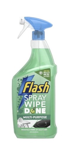 Flash spray wipe - spray, done